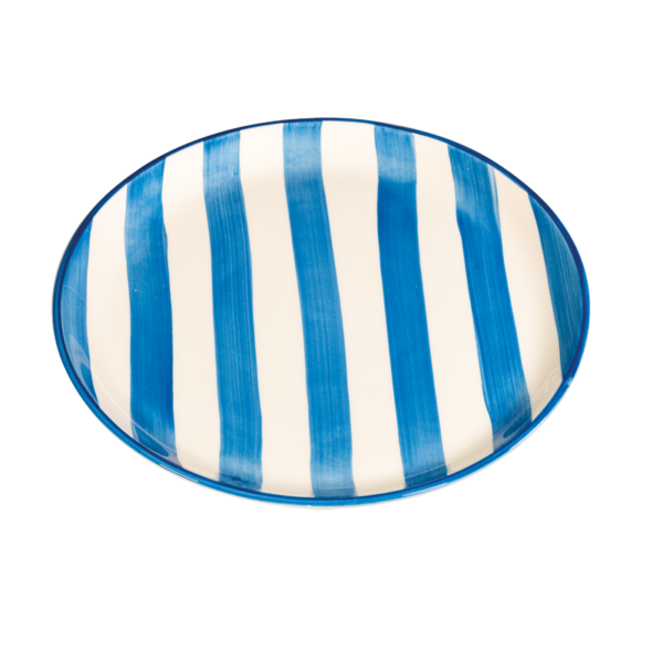 Zafferano Lido Righe flad tallerken 28cm blue