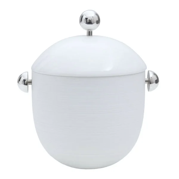 JL Coquet Hémisphère white suppeterrin med rustfri stål detaljer