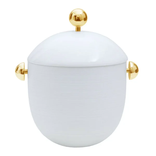 JL Coquet Hémisphère white suppeterrin med gulddetaljer