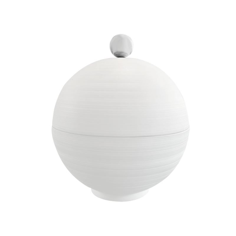JL Coquet Hémisphère white bonbonniere med rustfri stålgreb