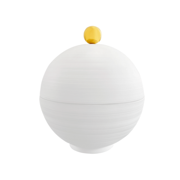 JL Coquet Hémisphère white bonbonniére med guldgreb