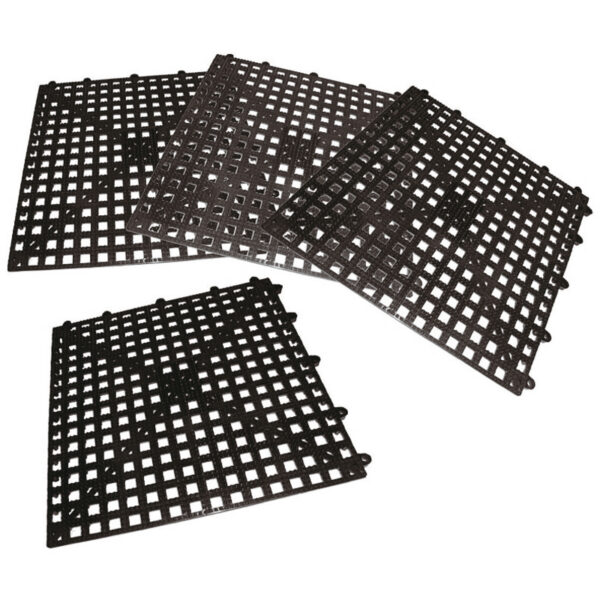 Barmåtte sort gummi 30x30cm